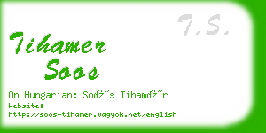tihamer soos business card